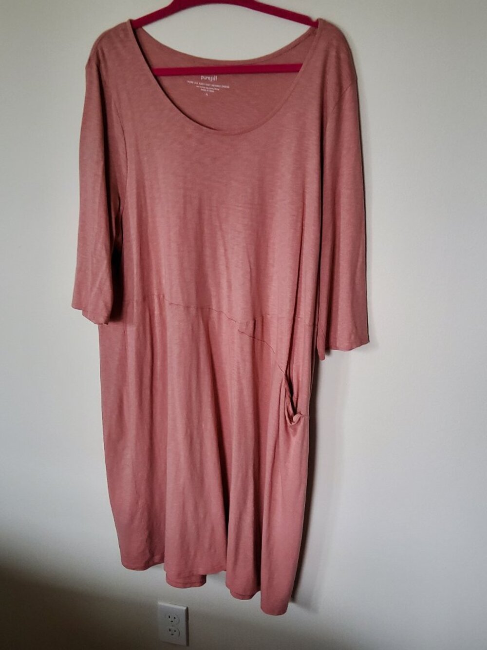 J JIll Dusty Rose Knit Dress size XL